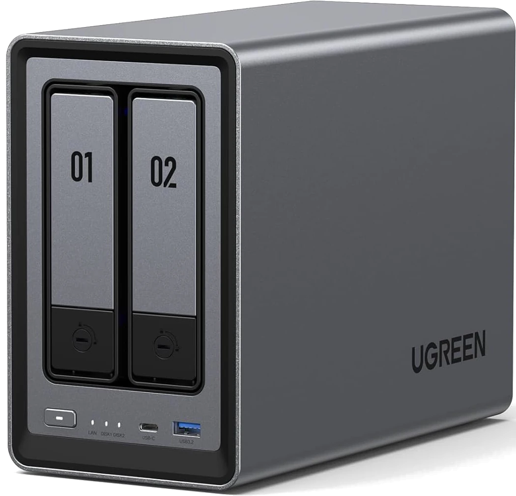 Das UGREEN DXP2800 2-Bay NAS - Vorderansicht